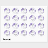 Amethyst Paarse Script Silver Custom Ronde Sticker (Vel)
