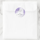 Amethyst Paarse Script Silver Custom Ronde Sticker (Tas)