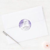 Amethyst Paarse Script Silver Custom Ronde Sticker (Envelop)