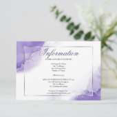 Amethyst Paarse Script Silver Information Kaart (Staand voorkant)