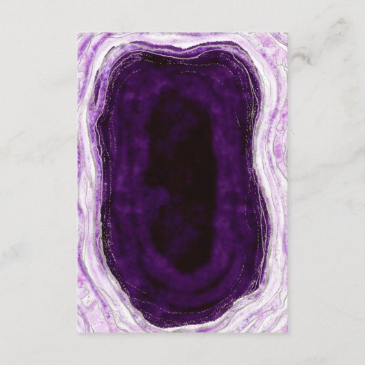 Amethyst Paarse & Silver Geode bruiloft routebesch Informatiekaartje (Achterkant)
