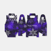 Amethyst Paarse Snowflake Motif Gable Bedankdoosjes (Uitgevouwen)