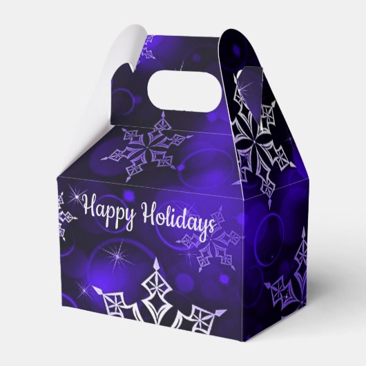 Amethyst Paarse Snowflake Motif Gable Bedankdoosjes (Voorkant Zijde)