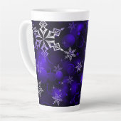 Amethyst Paarse Snowflake Motif Latte Mok (Linkerhoek)