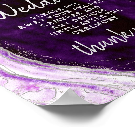 Amethyst Paarse Unplugged Weddenlijst Poster (Hoek)
