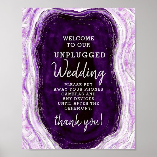 Amethyst Paarse Unplugged Weddenlijst Poster (Voorkant)