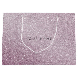 Amethyst Paarse White Plum Glitter Favor Gift Bag Groot Cadeauzakje