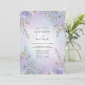 Amethyst Paarse Wisteria Bruiloft Kaart (Staand voorkant)