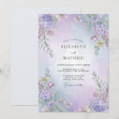 Amethyst Paarse Wisteria Bruiloft Kaart (Voorkant / Achterkant)