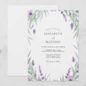 Amethyst Parel Zilveren Blad Bruiloft Kaart (Voorkant / Achterkant)