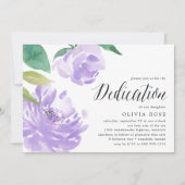 Amethyst Peony | Baby Dedication Invitation Kaart (Voorkant)