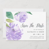 Amethyst Peony Save the Date Kaart (Voorkant)