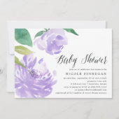 Amethyst Peony | Uitnodiging tot Baby shower (Voorkant)