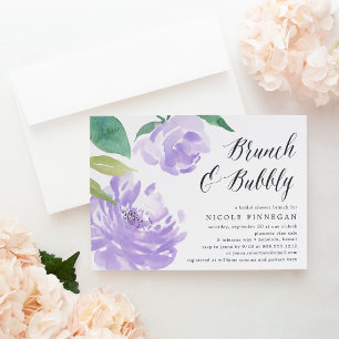 Amethyst Peony Uitnodiging Vrijgezellenfeest Bru