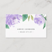 Amethyst Peony | Waterverf Floral Visitekaartje (Voorkant)