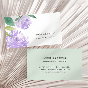 Amethyst Peony   Waterverf Floral Visitekaartje