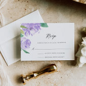 Amethyst Peony Wedding Mail-in RSVP Kaartje