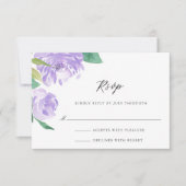 Amethyst Peony Wedding Mail-in RSVP Kaartje (Voorkant)