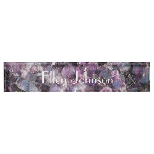 Amethyst-Personaliseerbare Naambordje (Voorkant)