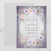 Amethyst Perzik Ranunculus Sage Bruiloft Kaart (Voorkant / Achterkant)