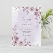 Amethyst Pr Plum Bloem Bruiloft Kaart (Staand voorkant)
