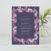 Amethyst Pr Plum Paarse Trouw Kaart (Staand voorkant)