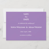 Amethyst Purple Minimalist Save the Date Card (Voorkant)