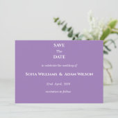 ​Amethyst Purple Minimalist Save the Date Card (Staand voorkant)