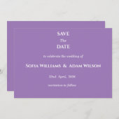​Amethyst Purple Minimalist Save the Date Card (Voorkant / Achterkant)