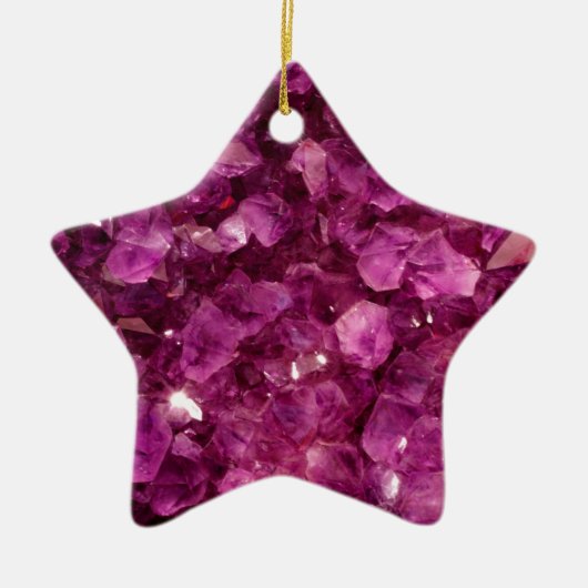 Amethyst Quartz Crystal Paarse edelstenen Keramisch Ornament (Voorkant)
