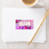Amethyst Raspberry Floral Wedding Return Address Etiket (Insitu)