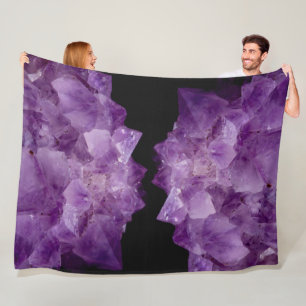 Amethyst Raw Stones Fleece Deken