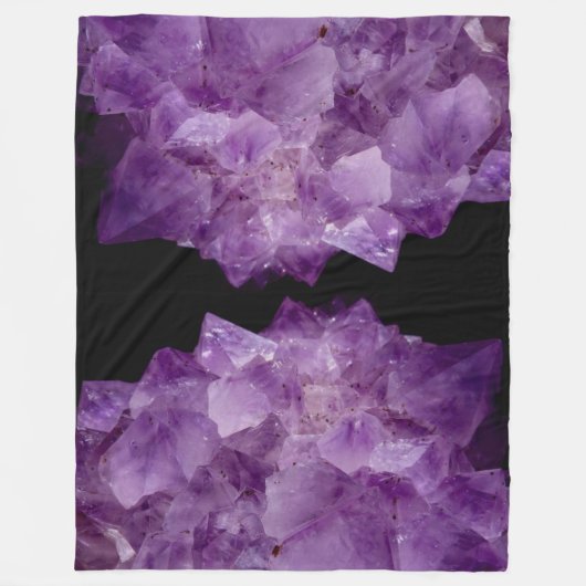 Amethyst Raw Stones Fleece Deken (Voorkant)