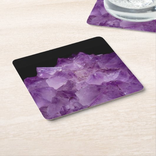 Amethyst Raw Stones Kartonnen Onderzetters (Schuin)
