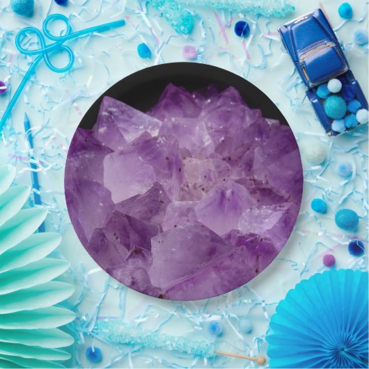 Amethyst Raw Stones Papieren Bordje (Feest)