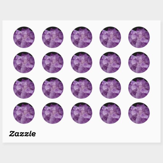 Amethyst Raw Stones Ronde Sticker (Vel)