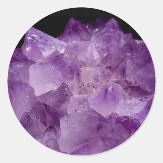 Amethyst Raw Stones Ronde Sticker (Voorkant)