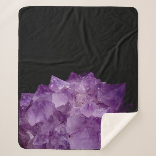 Amethyst Raw Stones Sherpa Deken (Voorkant)