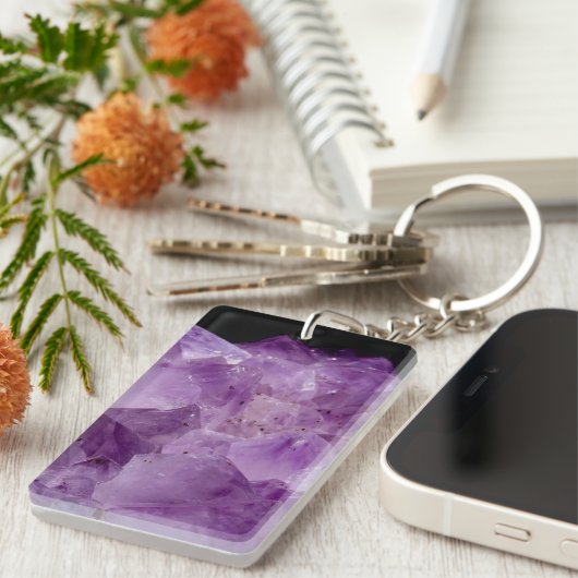Amethyst Raw Stones Sleutelhanger (Voorkant Rechts)