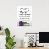 Amethyst Roos Elegant Unplugged Wedding Ceremony Poster (Thuiskantoor)