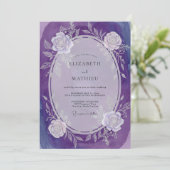 Amethyst Roos Romantisch Huwelijk Kaart (Staand voorkant)