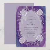 Amethyst Roos Romantisch Huwelijk Kaart (Voorkant / Achterkant)