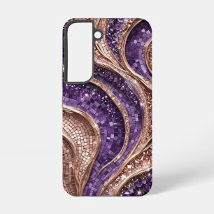 Amethyst Rose Goud Mozaïek - Ultra Smal Luxe Samsung Galaxy Hoesje