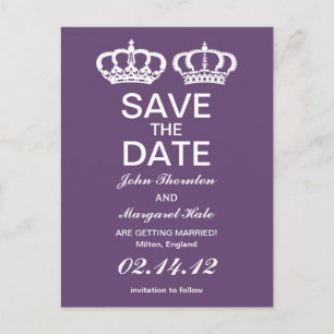 Amethyst Royal Couple Save the Date Aankondigingskaart