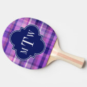 Amethyst roze marine Wht Preppy Madras Monogram Tafeltennisbatje (Zijkant)