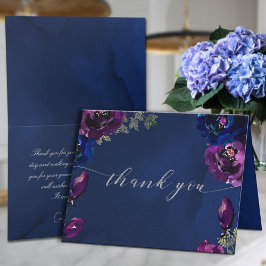 Amethyst Saffier Navy Juweeltoon Trouwdag Bedankkaart