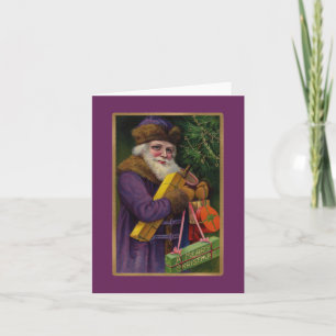 Amethyst Santa Note-Kaart Feestdagen Kaart