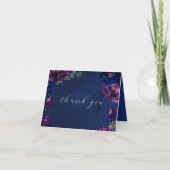 Amethyst Sapphire Navy Jewel Tone Wedding Bedankkaart (Voorkant)