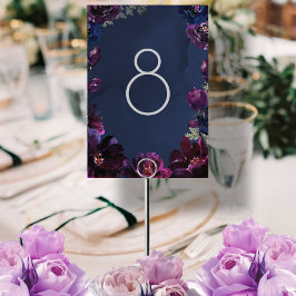 Amethyst Sapphire Navy Jewel Tone Wedding Floating Kaart