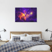 Amethyst Sky, Golden Planet n Nebula Canvas Print (Insitu (Slaapkamer))